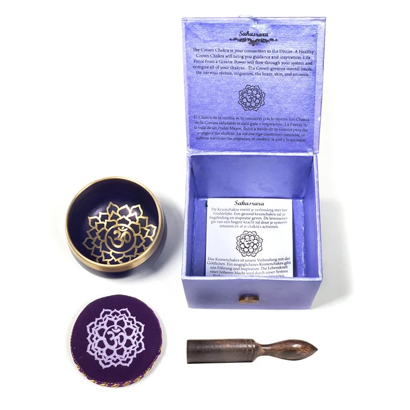 Sahasrāras čakras gongs komplektā, 7,6 cm